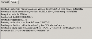 Faulting application i event viewer