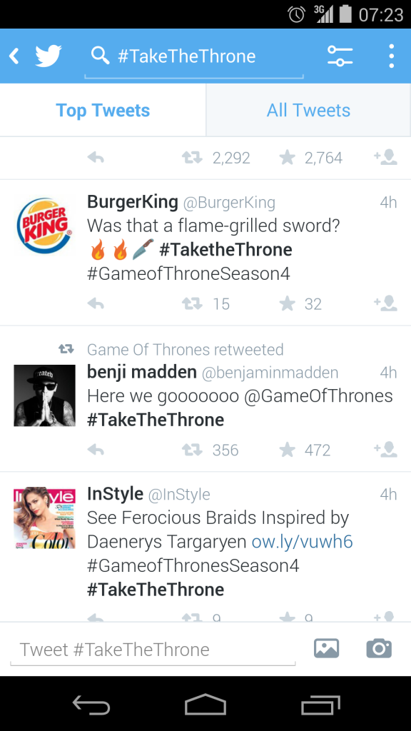 Twitter Screenshot #takethethrone